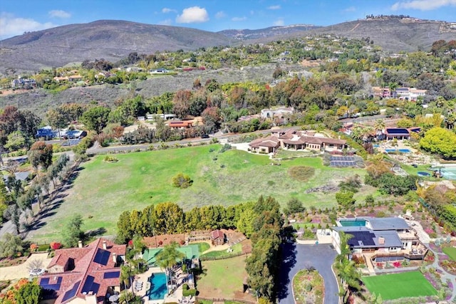 bird's eye view featuring a mountain view