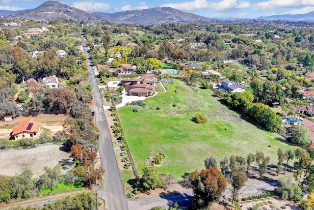 aerial view featuring a mountain view