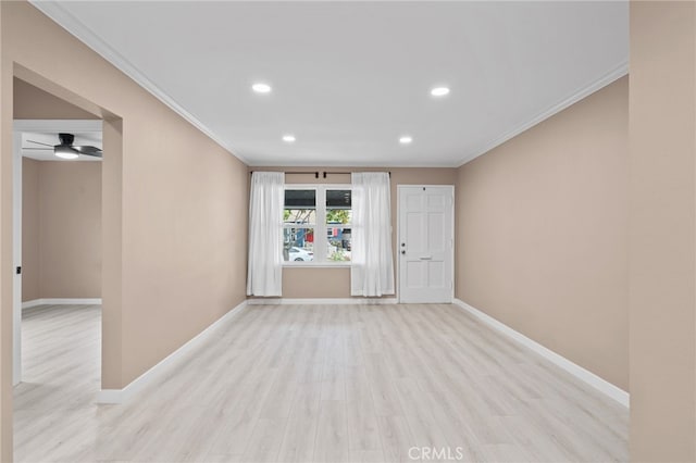 4744 Adenmoor Ave, Lakewood, CA 90713 - empty room featuring crown molding, recessed lighting, and baseboards