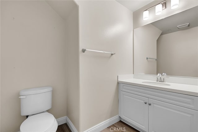 137 Macintosh Way, Upland, CA 91786 - bathroom with vanity, toilet, baseboards, wood finished floors, and visible vents