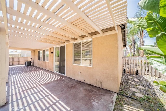 41044 Oak Creek Rd, Murrieta, CA 92562 - view of patio / terrace with a pergola and central AC unit