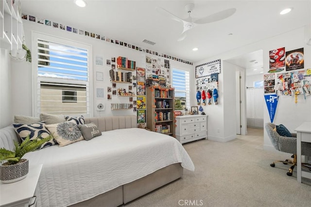 297 Sawbuck, Irvine, CA 92618 - bedroom with carpet, recessed lighting, and ceiling fan