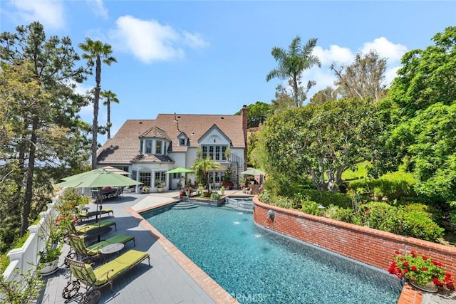 10302 Broadview Pl, North Tustin, CA 92705 - pool with a patio and outdoor dining space