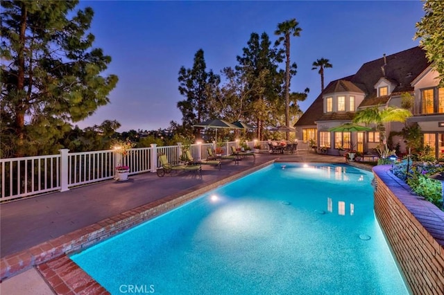 10302 Broadview Pl, North Tustin, CA 92705 - view of pool with a patio, a fenced in pool, and fence