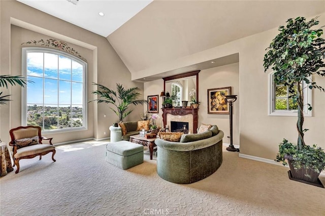 10302 Broadview Pl, North Tustin, CA 92705 - living room featuring carpet floors, baseboards, and a wealth of natural light