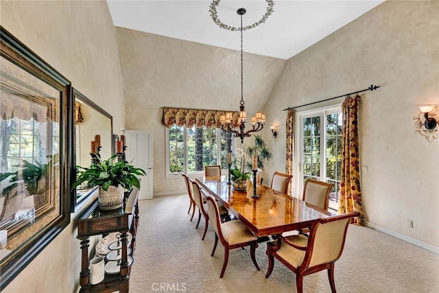 10302 Broadview Pl, North Tustin, CA 92705 - dining room with an inviting chandelier, a healthy amount of sunlight, and light carpet