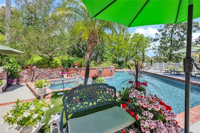 10302 Broadview Pl, North Tustin, CA 92705 - view of pool featuring fence, a fenced in pool, and a patio