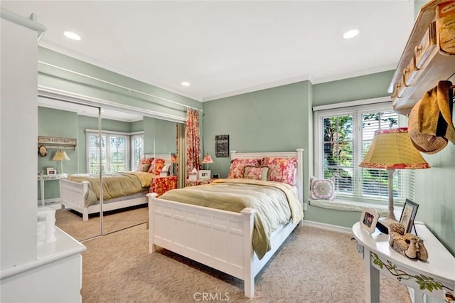 10302 Broadview Pl, North Tustin, CA 92705 - bedroom with carpet flooring, recessed lighting, and a closet