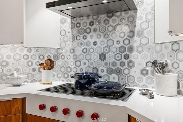 14 Woodsong Dr, Laguna Niguel, CA 92677 - kitchen with premium range hood, tasteful backsplash, and light countertops