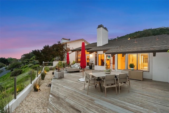 14 Woodsong Dr, Laguna Niguel, CA 92677 - wooden deck featuring outdoor dining space and an outdoor hangout area