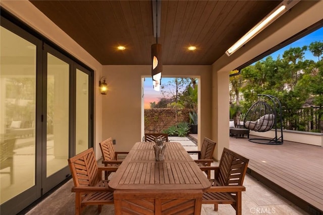 exterior space with french doors and outdoor dining space