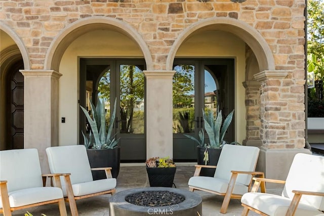 101 Via Artemesia, San Clemente, CA 92672 - view of patio / terrace featuring french doors and a fire pit