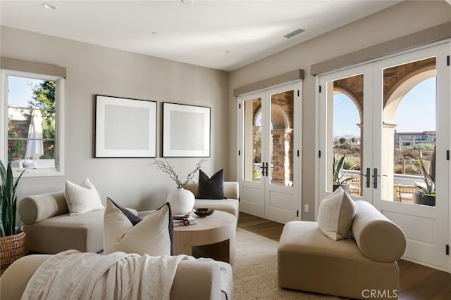101 Via Artemesia, San Clemente, CA 92672 - living area with french doors and wood finished floors