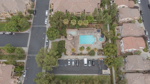 28365 Socorro St Unit 45, Murrieta, CA 92563 - aerial overview of property's location with a pool and nearby suburban area
