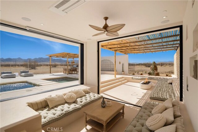 63973 Gold Nugget Rd, Joshua Tree, CA 92252 - interior space with a mountain view and visible vents