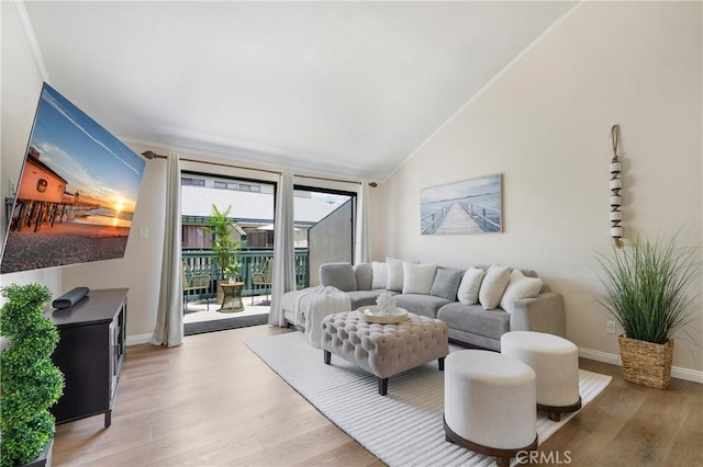 12812 Timber Rd Unit 22, Garden Grove, CA 92840 - living area featuring light wood-type flooring and lofted ceiling