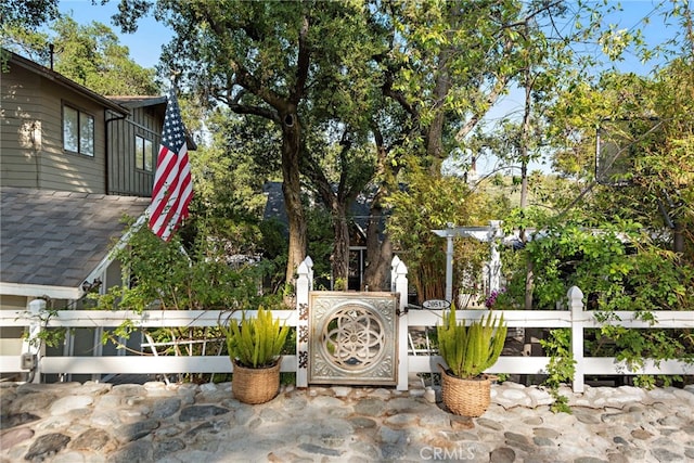 exterior space featuring fence