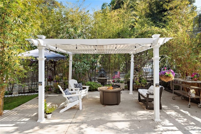 view of patio / terrace with a pergola
