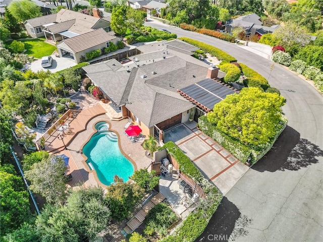 1215 Mira Monte Dr, Redlands, CA 92373 - aerial view of a pool area