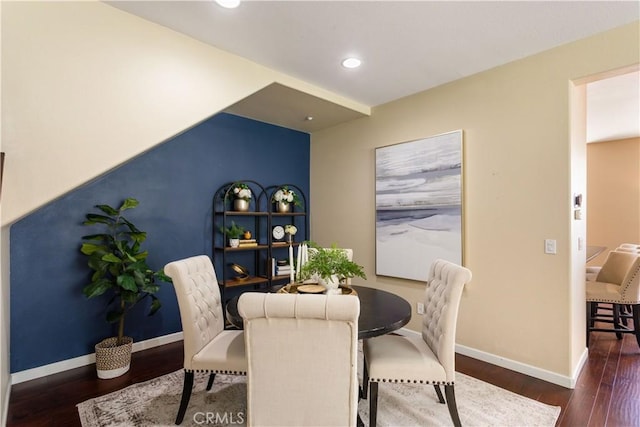 27441 Charleston Ct Unit 3, Murrieta, CA 92562 - dining space with baseboards, recessed lighting, and wood finished floors