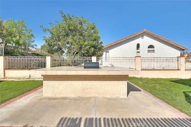 17527 Mondino Dr, Rowland Heights, CA 91748 - view of patio / terrace with an outdoor kitchen