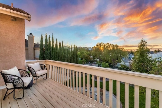 view of deck at dusk
