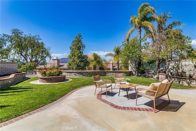 view of patio with a fenced backyard