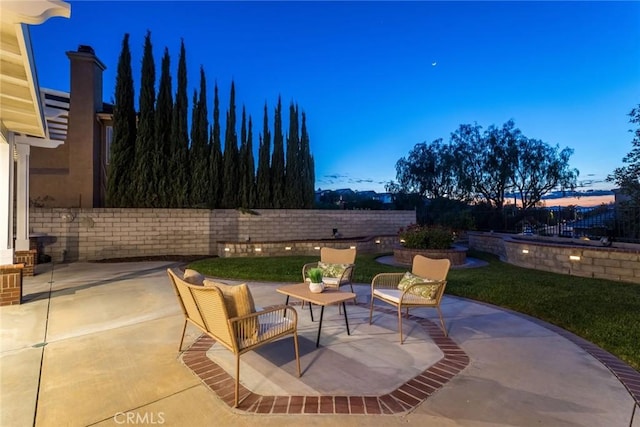 view of patio with a fenced backyard