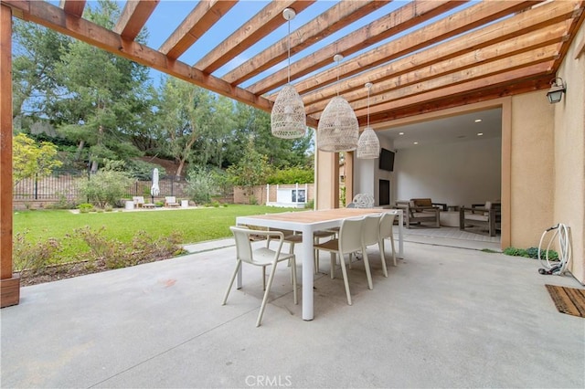 13 Goldenrod, Lake Forest, CA 92630 - view of patio / terrace with outdoor dining area and a pergola