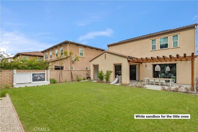 13 Goldenrod, Lake Forest, CA 92630 - rear view of property with stucco siding, a patio area, a tiled roof, and a pergola