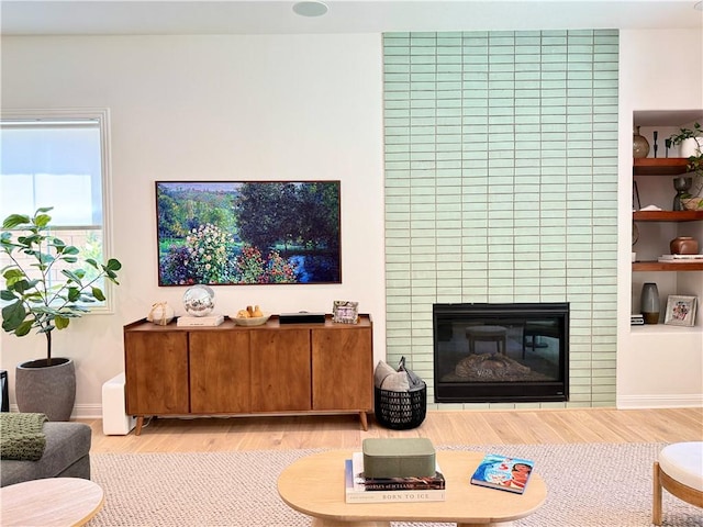 13 Goldenrod, Lake Forest, CA 92630 - living room with wood finished floors and a tile fireplace