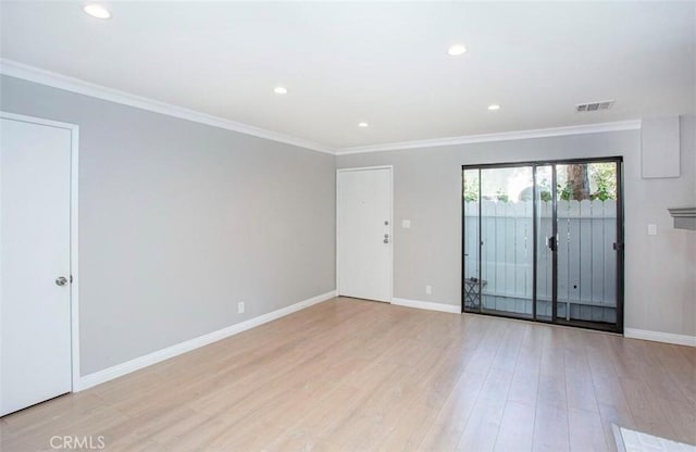 8641 Glenoaks Blvd Unit 107, Sun Valley, CA 91352 - spare room with baseboards, recessed lighting, wood finished floors, and visible vents