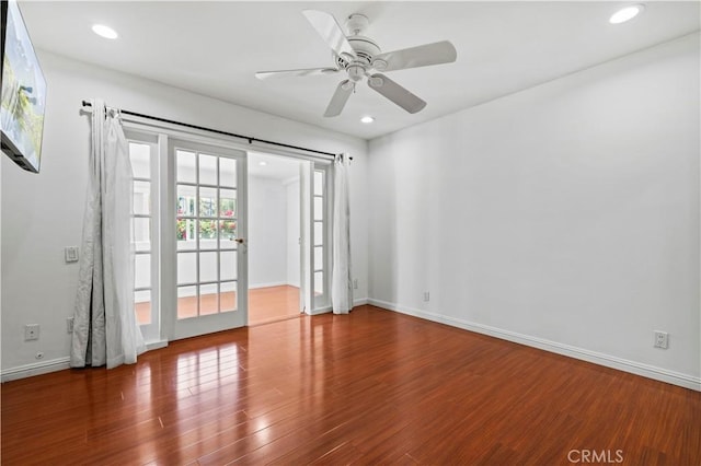 4250 Louise Ave, Encino, CA 91316 - unfurnished room with baseboards, a ceiling fan, and wood finished floors