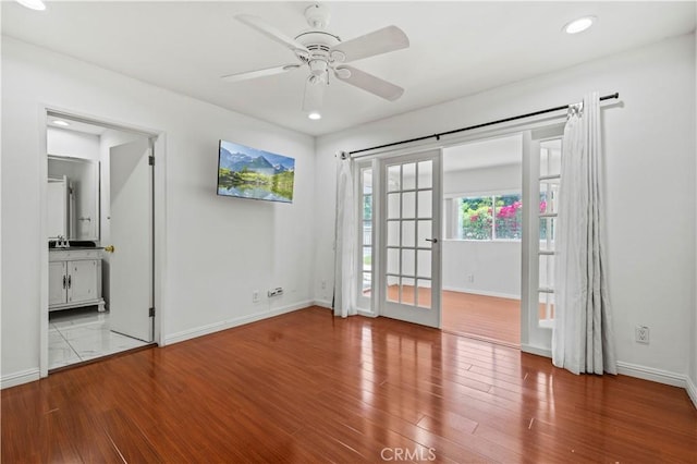 4250 Louise Ave, Encino, CA 91316 - unfurnished bedroom featuring baseboards, recessed lighting, and wood finished floors