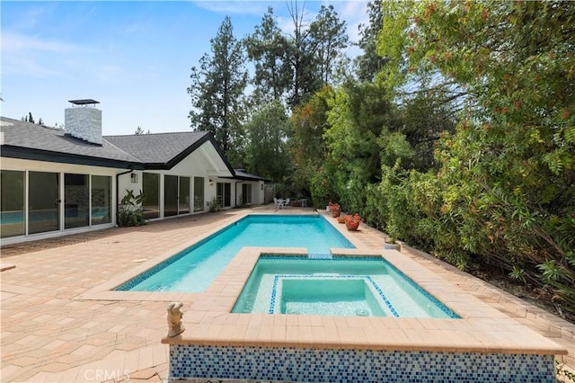 4250 Louise Ave, Encino, CA 91316 - pool featuring a patio and an in ground hot tub