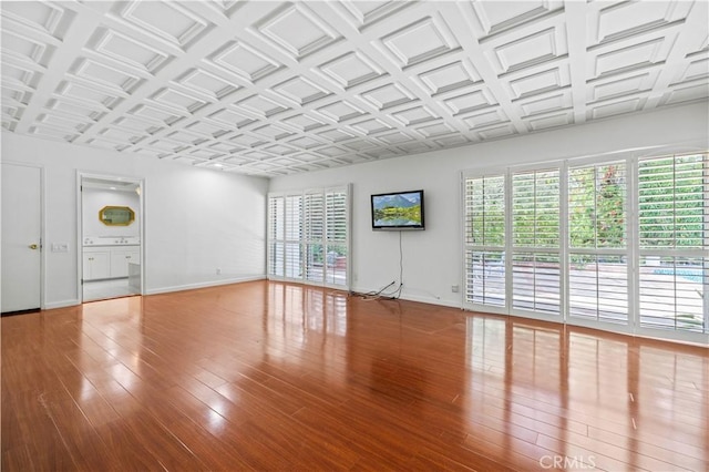 4250 Louise Ave, Encino, CA 91316 - unfurnished living room featuring baseboards and wood finished floors