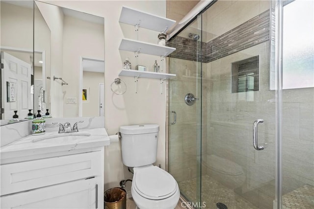 4250 Louise Ave, Encino, CA 91316 - bathroom featuring vanity, a shower stall, and toilet