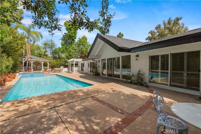 4250 Louise Ave, Encino, CA 91316 - outdoor pool featuring a pergola, a gazebo, and a patio area