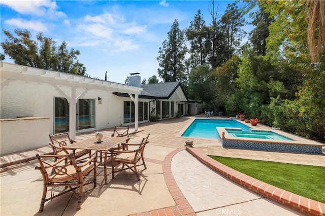 4250 Louise Ave, Encino, CA 91316 - outdoor pool featuring an in ground hot tub and a patio area