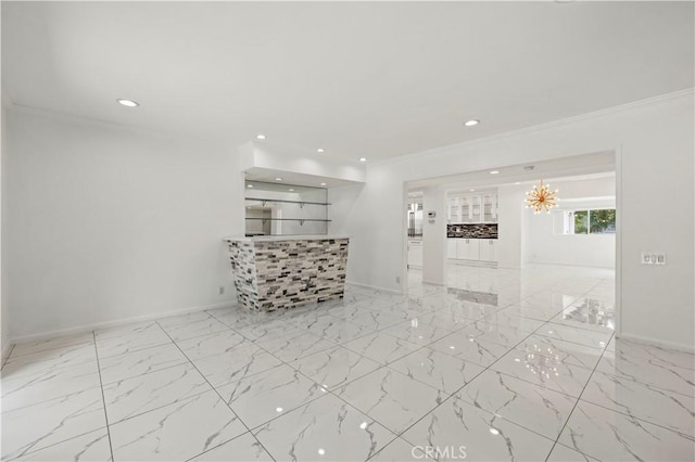4250 Louise Ave, Encino, CA 91316 - empty room featuring recessed lighting, baseboards, and ornamental molding