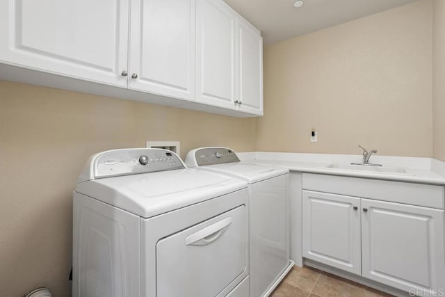 750 Arbor Glen Ln, Vista, CA 92081 - laundry area with independent washer and dryer, a sink, and cabinet space