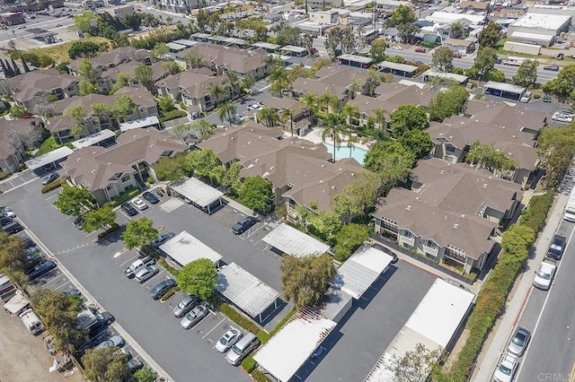 aerial view with a residential view