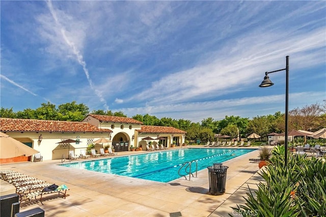 pool featuring a patio