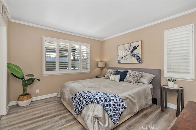 18401 Goodwin Ln, Huntington Beach, CA 92646 - bedroom with crown molding, baseboards, and wood finished floors