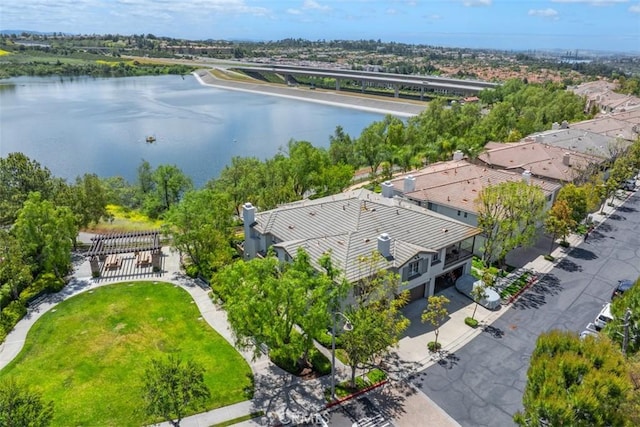 aerial view of a large body of water