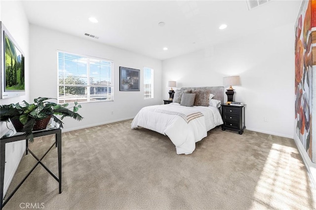 6410 Eucalyptus Ave, Chino, CA 91710 - carpeted bedroom with baseboards, recessed lighting, and visible vents