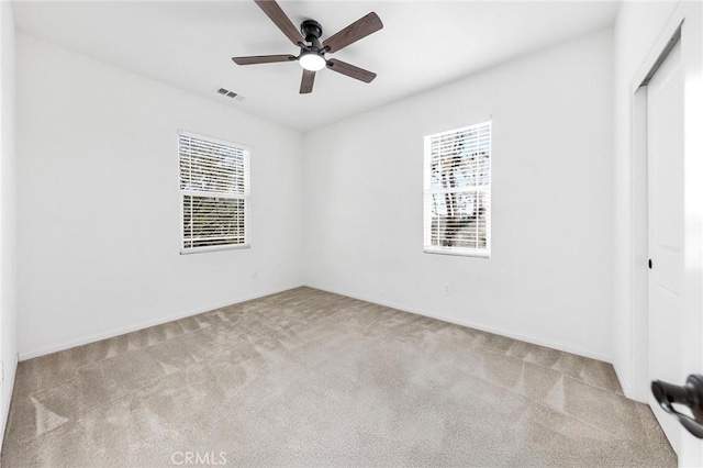 6410 Eucalyptus Ave, Chino, CA 91710 - spare room with visible vents, carpet flooring, and a ceiling fan