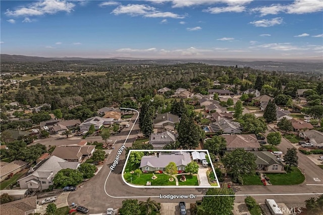 aerial view with a residential view
