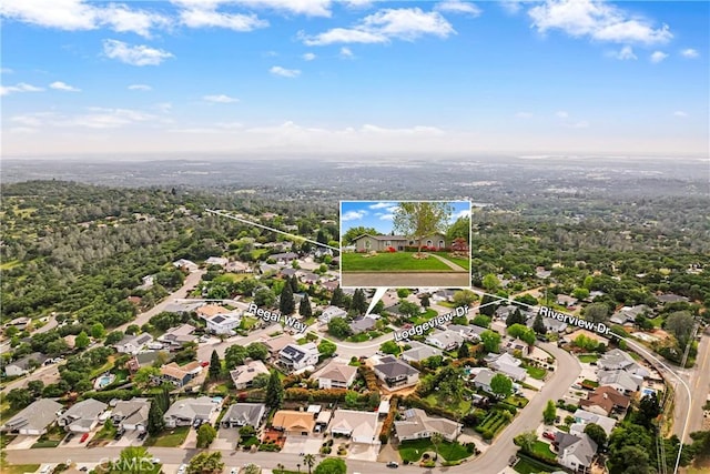 bird's eye view featuring a residential view