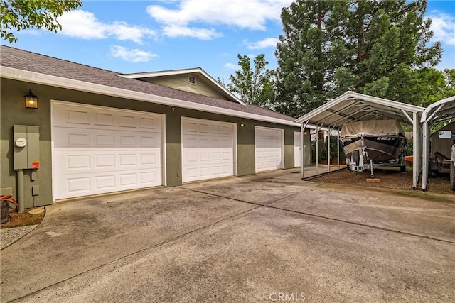 garage with driveway